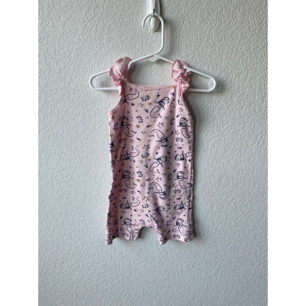 HB Baby Girls Mermaid Star Print Ruffle Romper 9-12M Pink Blue 52675